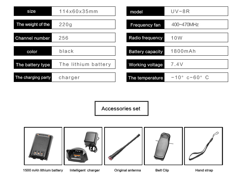 walkie talkie de doble banda uv portátil