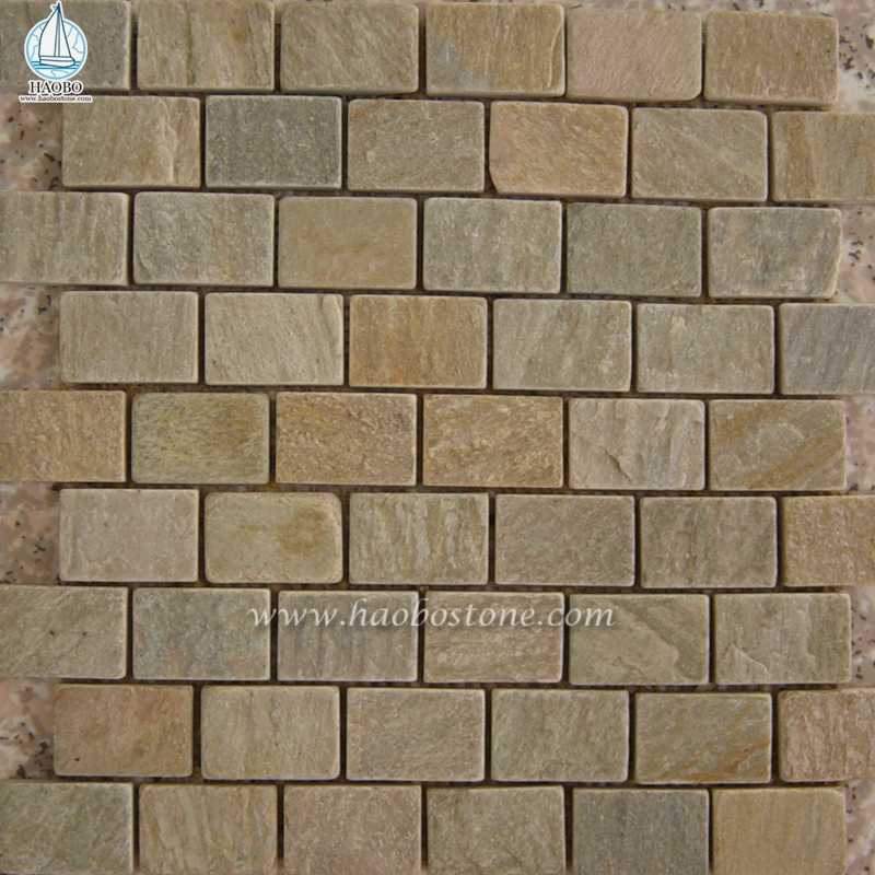 Revestimiento de pared de mosaico de piedra natural para decoración exterior
