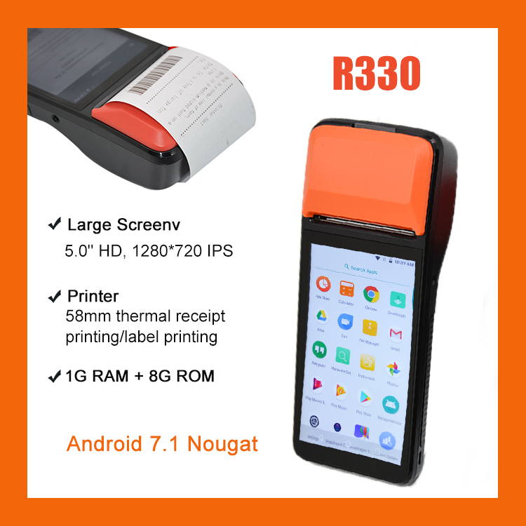 4G Bluetooth Android POS con impresora térmica de 58 mm R330
