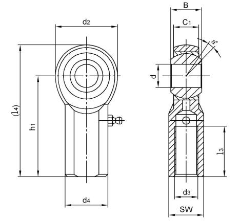 Extremos de varilla de acero cromado JFX4T