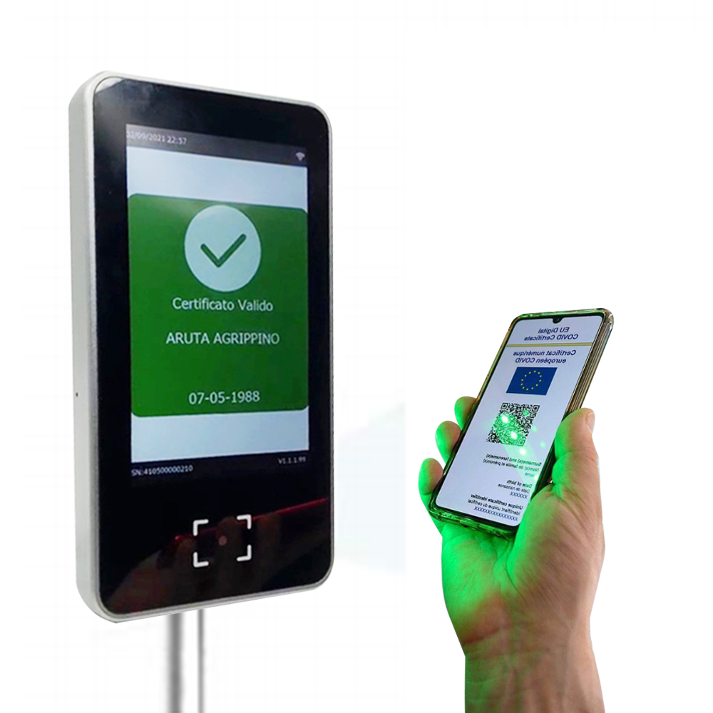 Escáner de código QR Digital Green Pass de la UE Código de salud Control de acceso HS-600
