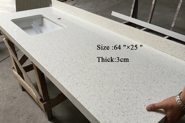 Mesa de cocina de cuarzo Brillo branco