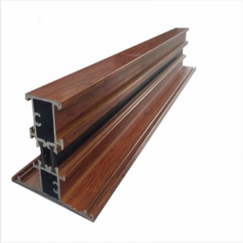 Perfil de aluminio de transferencia de grano de madera serie 6000 personalizado para puerta de ventana
