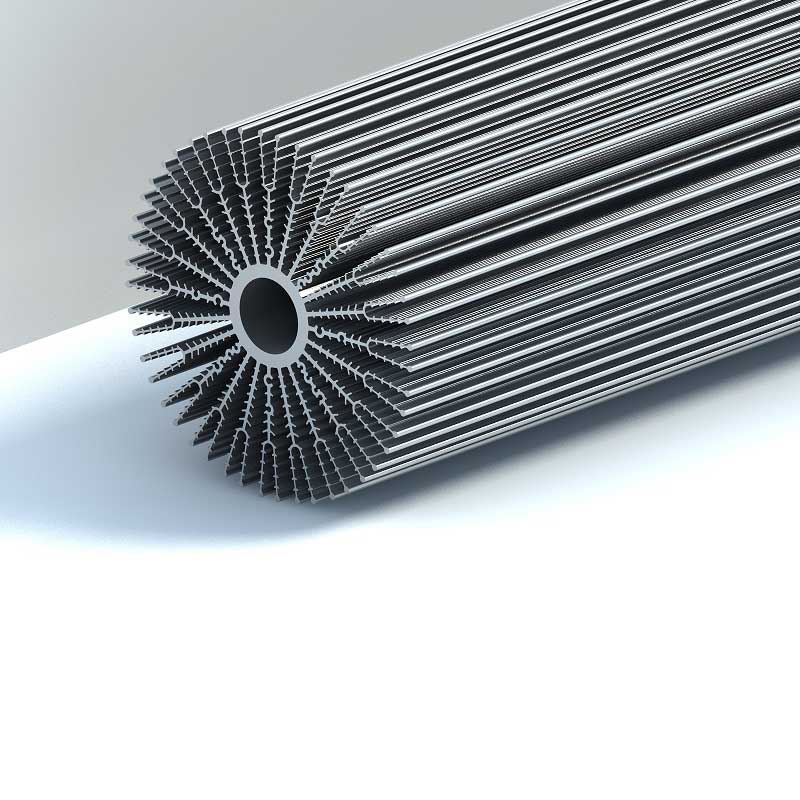 Perfil de aluminio para disipador de calor
