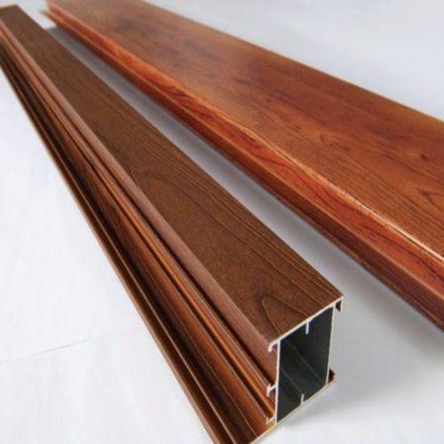 Perfil de acabado de madera de aluminio de grano de madera de impresión de transferencia térmica
