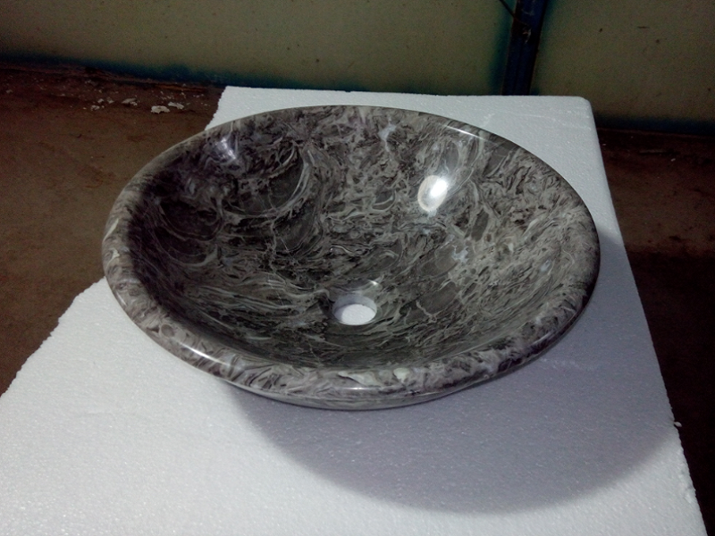 Fregadero de baño de forma redonda de piedra de granito

