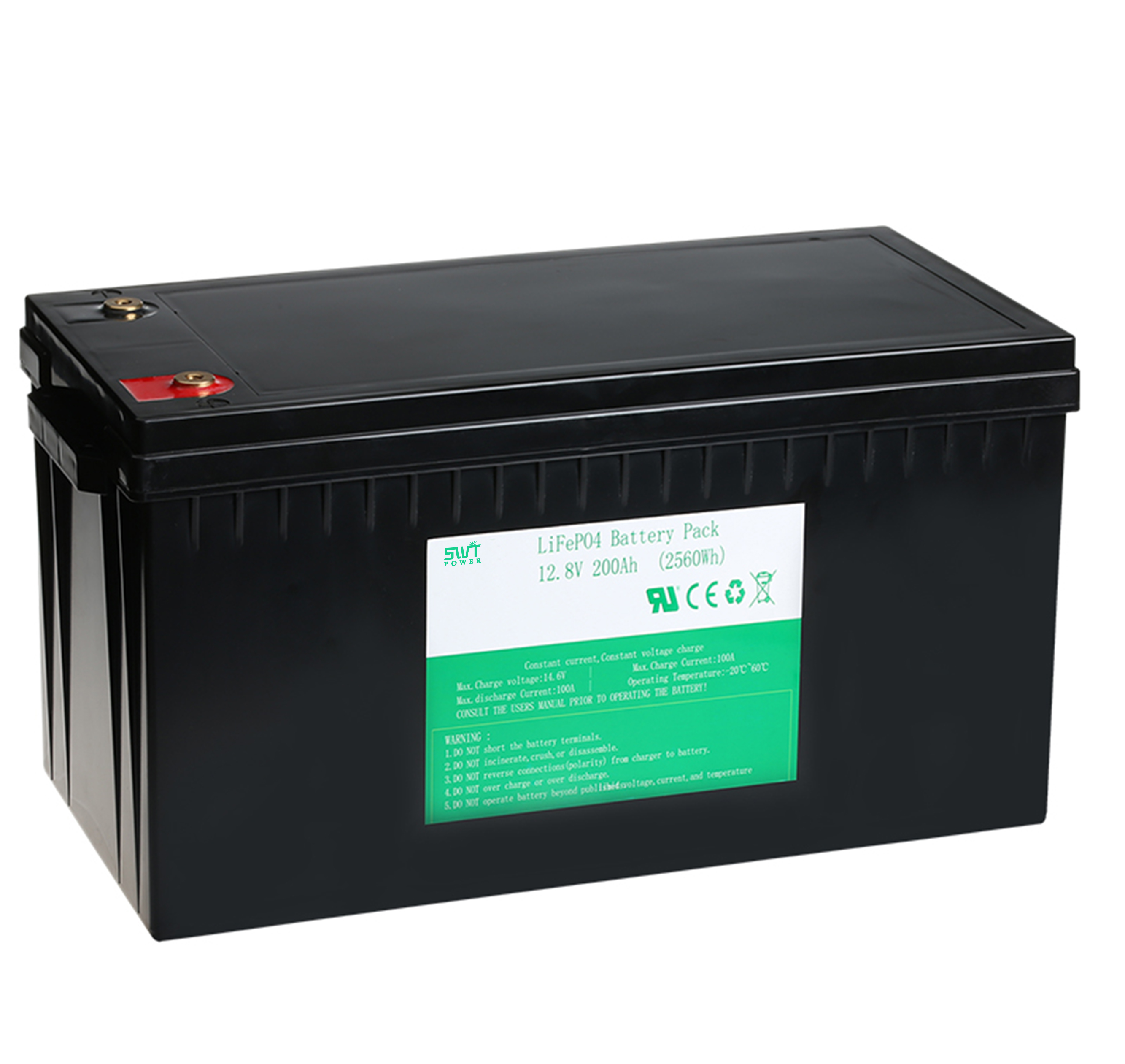 Deep Cylce LiFePO4 Batería 12V 100AH ​​Sistema de almacenamiento de batería de hierro de litio
