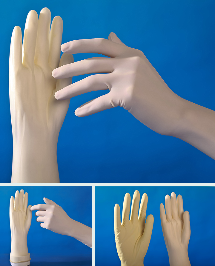 Examen de látex estéril desechable de alta calidad y guantes quirúrgicos en polvo / fabricante sin polvo
