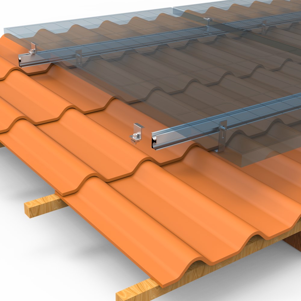 Sistema de montaje solar Sistemas de montaje fotovoltaicos en techos de tejas inclinadas
