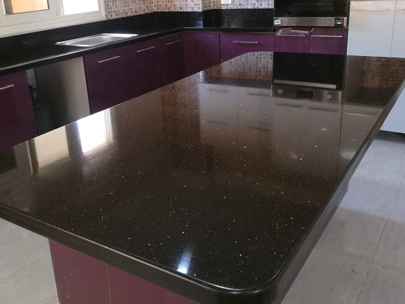 Precio de fábrica Black Galaxy Granite Tiles Encimera de cocina

