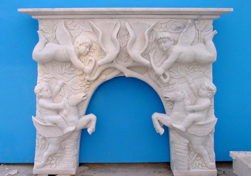 repisa de chimenea decorativa de mármol blanco
