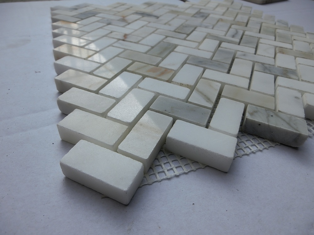 mosaico de mármol blanco de carrara