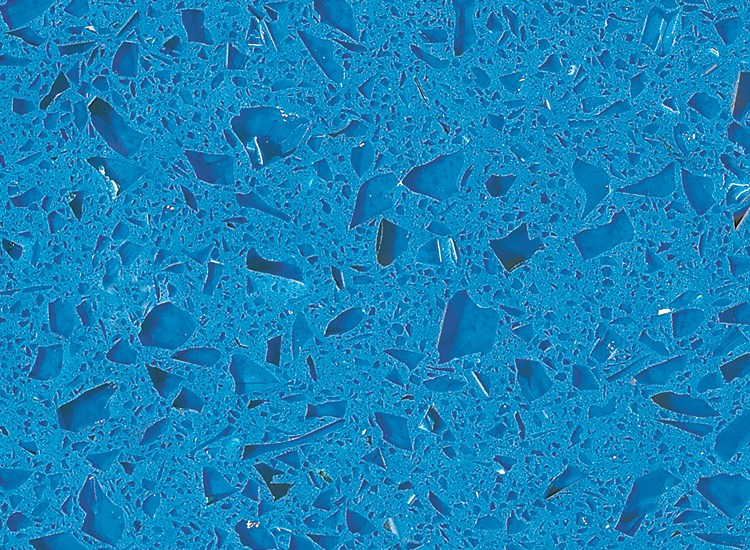RSC1813 Superficie de cuarzo azul claro de cristal
