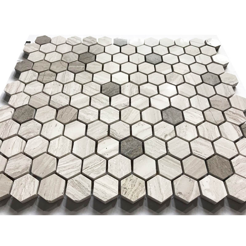 Mosaico de mármol hexagonal
