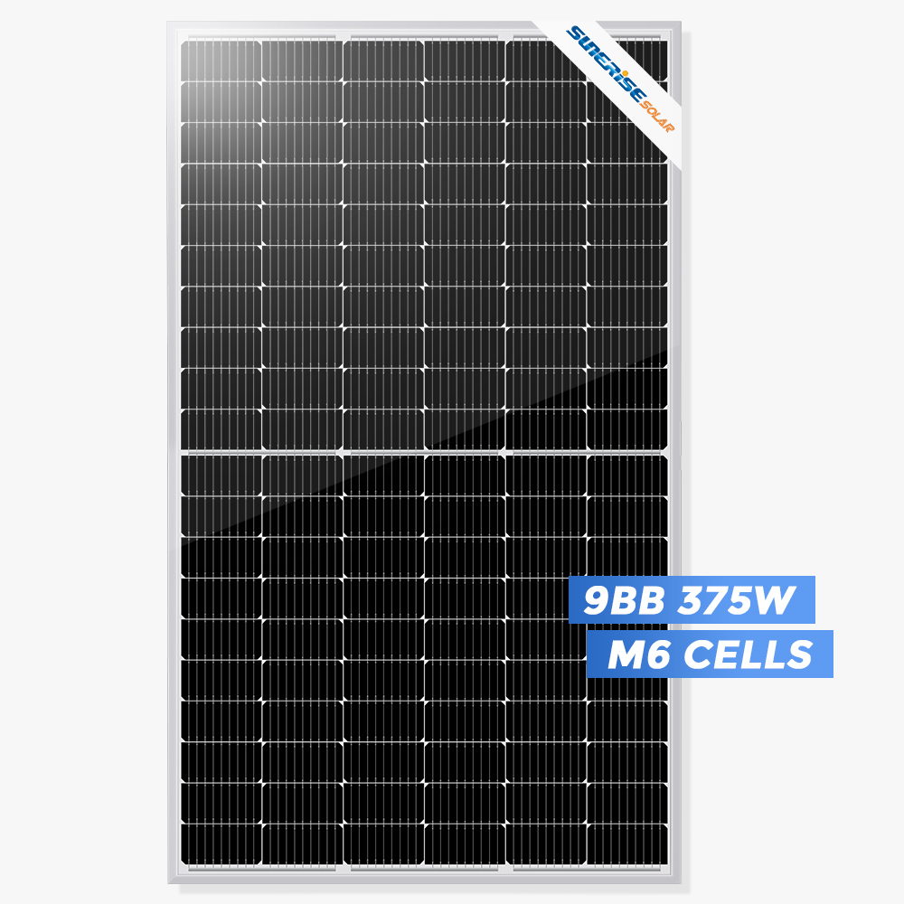 Precio de panel solar mono de media celda de alta eficiencia de 375 vatios
