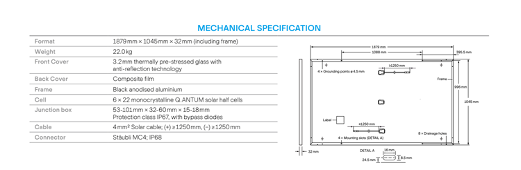 q celdas 410w panel solar