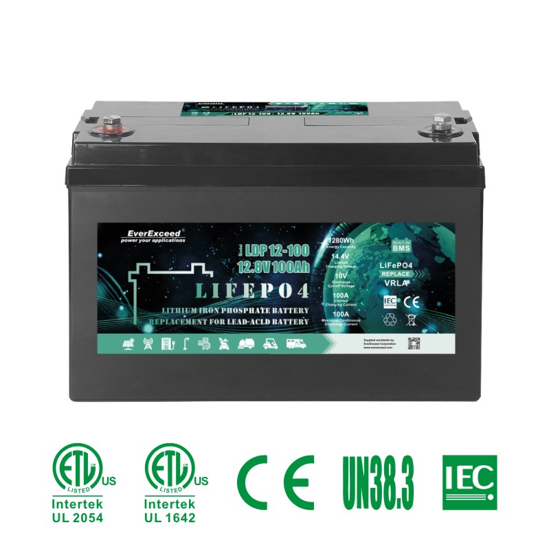 Paquete de batería de iones de litio LiFePO4 de 12,8 V y 100 Ah para reemplazar la batería SLA

