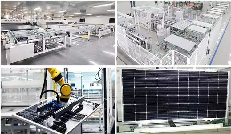 producción de fábrica de paneles solares