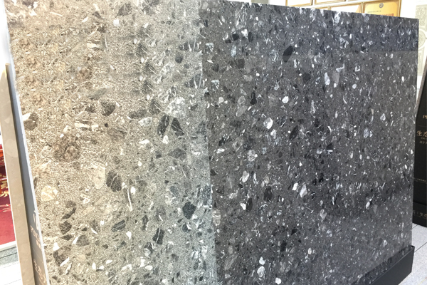 Piedra principal de losa de mármol gris