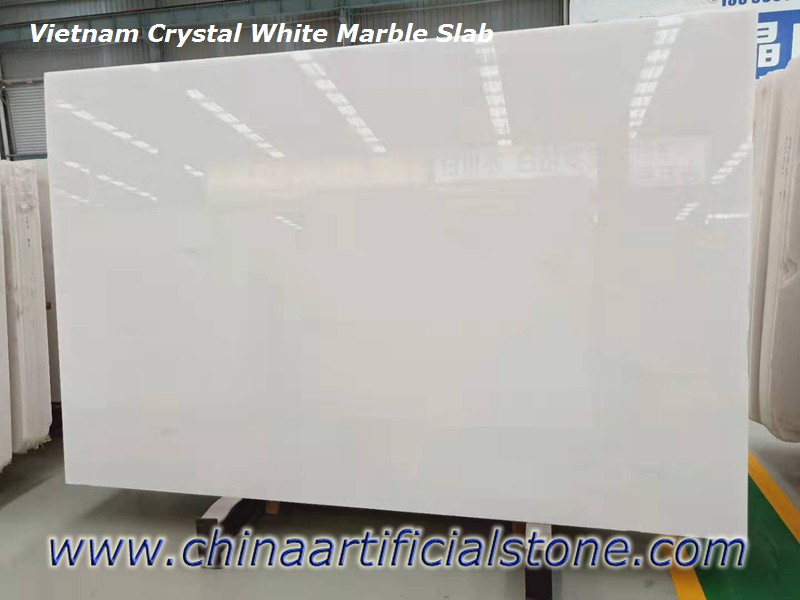 Losas jumbo de mármol blanco de cristal de vietnam premium
