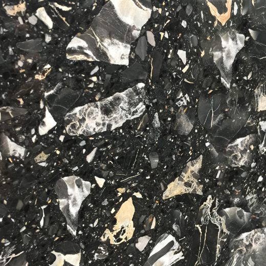 Tipo de piedra aglomerada de mármol negro de Portoro Mármol artificial de buen precio
