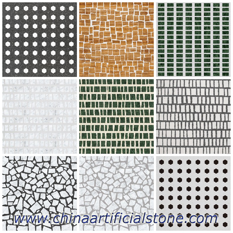 Azulejos de mosaicos sólidos de terrazo 800x800x20mm