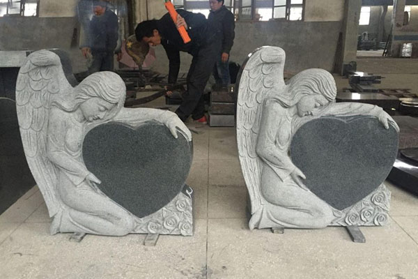 ángel diseño corazón forma lápidas monumentos