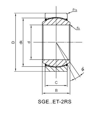 Rodamiento esférico de acero inoxidable SGE55ET-2RS