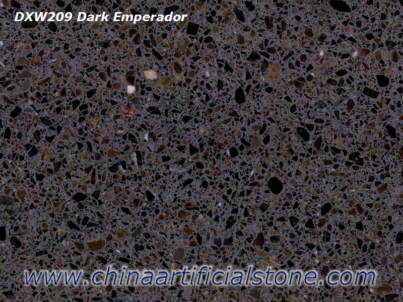 Azulejos y losas de terrazo marrón emperador oscuro DXW209
