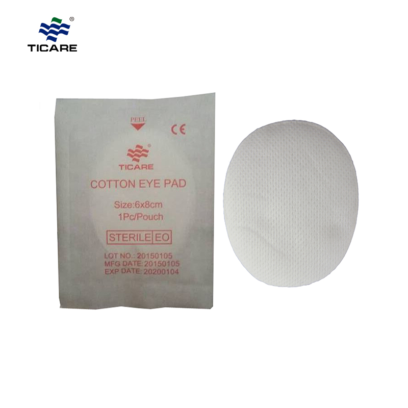 Almohadilla para ojos de algodón Ticare 6 cm x 8 cm
