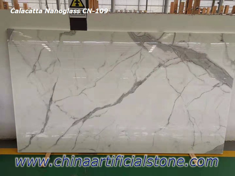 China Calacatta Nano losas de piedra de vidrio cristalizado
