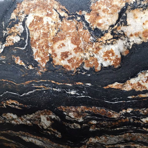 Dragon Black Granite Slab Golden Vein Piedra natural para encimera prefabricada
