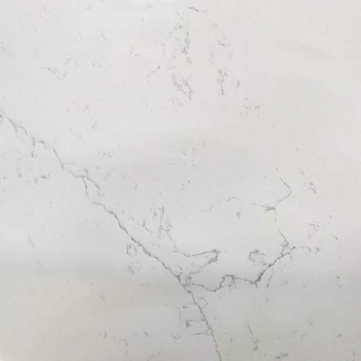 Losa de cuarzo blanco con veta de mármol larga Losa de cuarzo de superficie de apariencia natural

