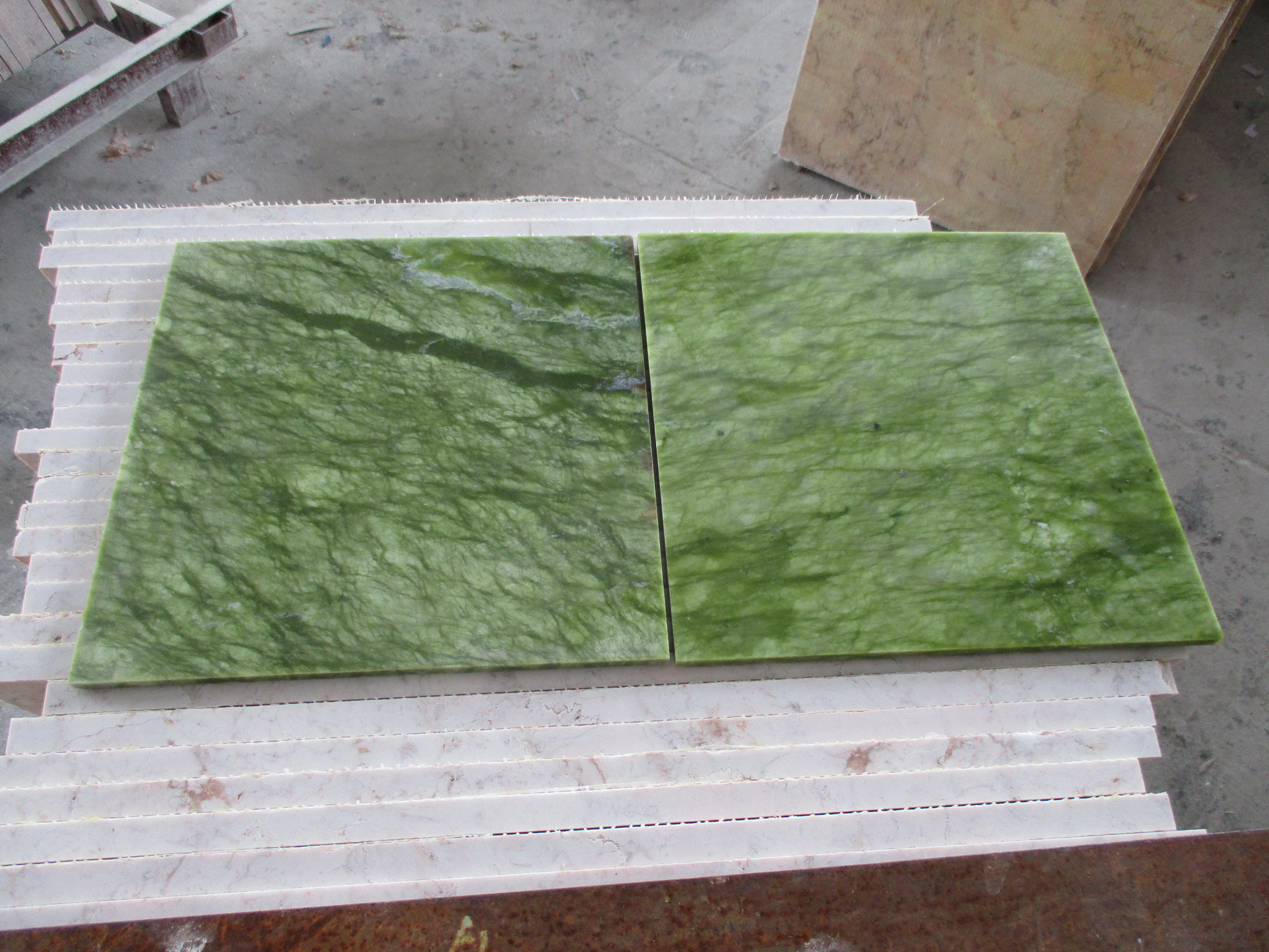 Losa de mármol verde Ming pulido chino
