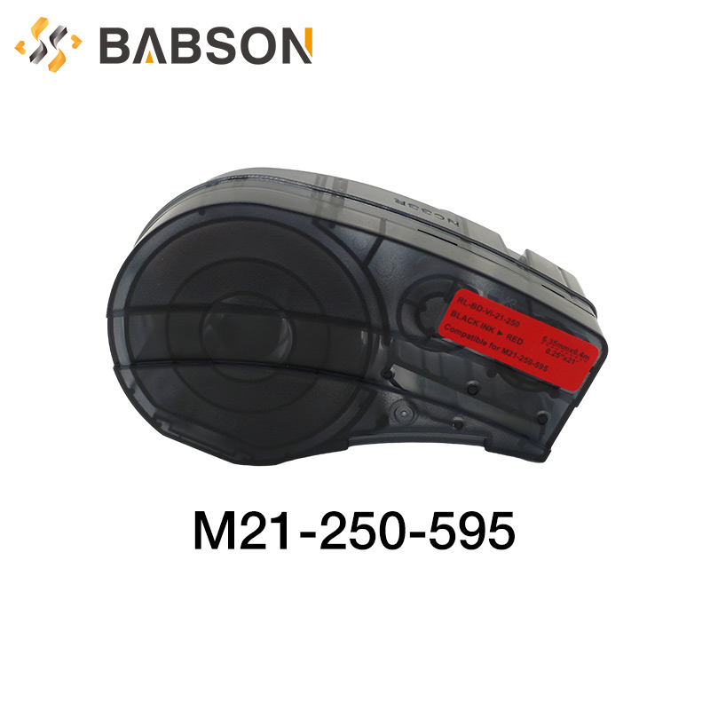 Compatible con M21-250-595-YL para cinta de etiquetas de vinilo Brady negro sobre amarillo para cinta de impresora de etiquetas Brady LAB
