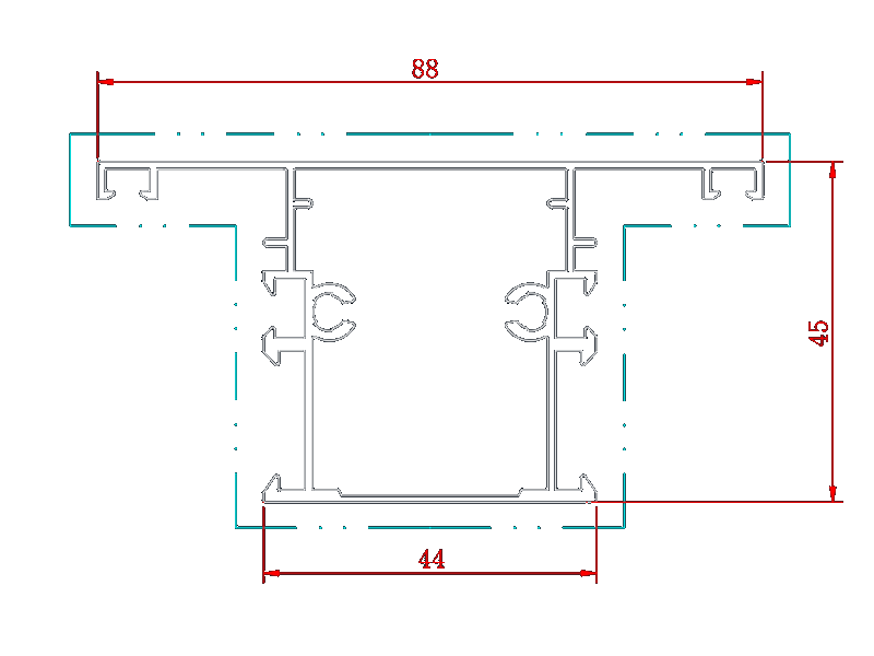 Perfil de sección de formas de canal de extrusión de sección de puerta de ventana de aluminio
