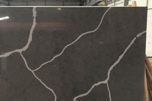 Losa de cuarzo gris de diseño de mármol Calacatta