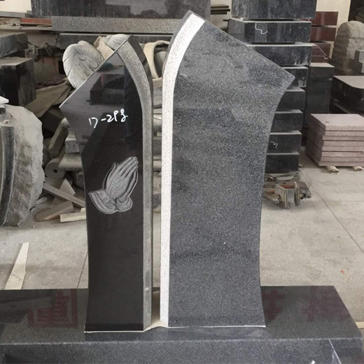 Lápidas de granito negro Lápidas dobles para tumbas Inscripción de lápida
