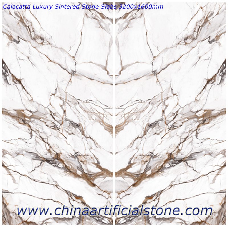 Losas de piedra sinterizada de lujo Calacatta de 12 mm
