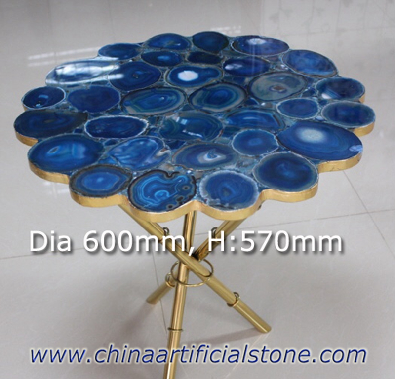 Mesa de ágata azul