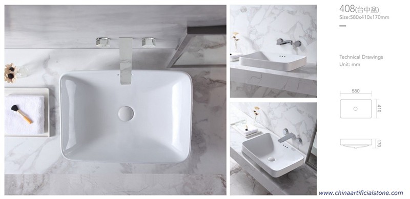 Lavabo Semi Empotrado 580x410x170mm