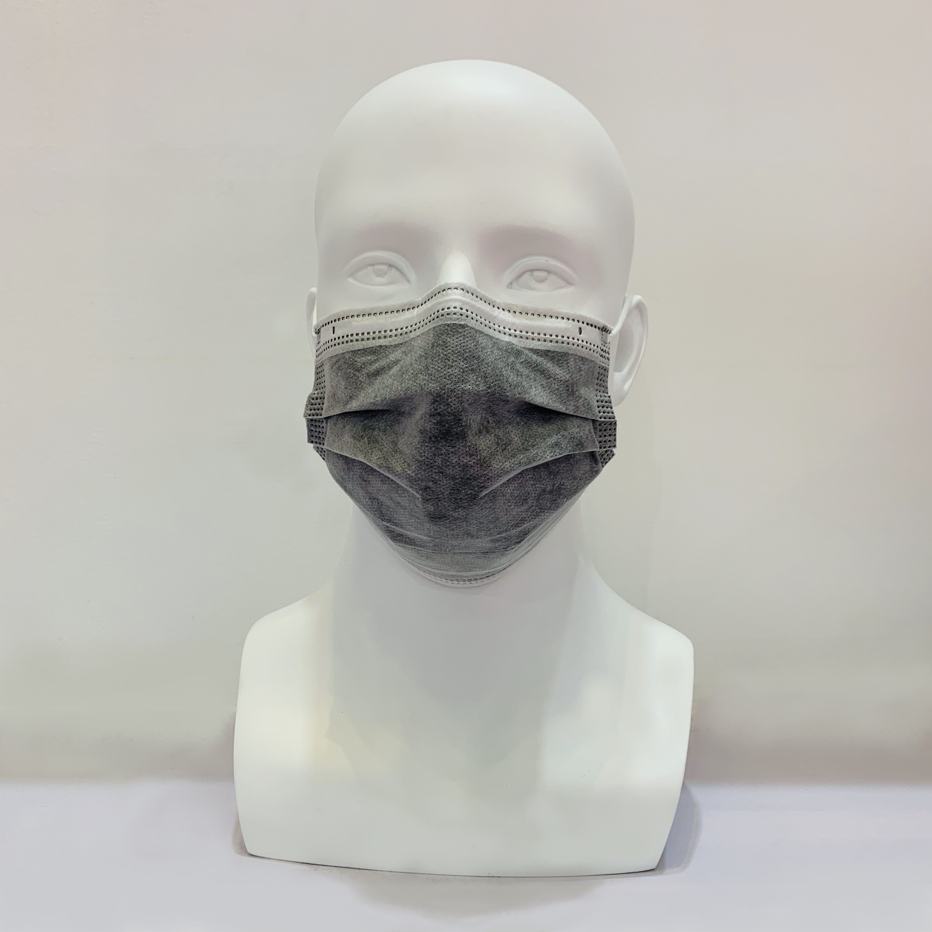 Mascarilla de filtro de carbón activado anti polvo desechable PM 2.5 de color gris
