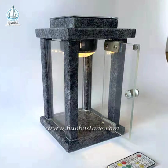 Lámpara de cementerio con control remoto electrónico de granito de calidad
