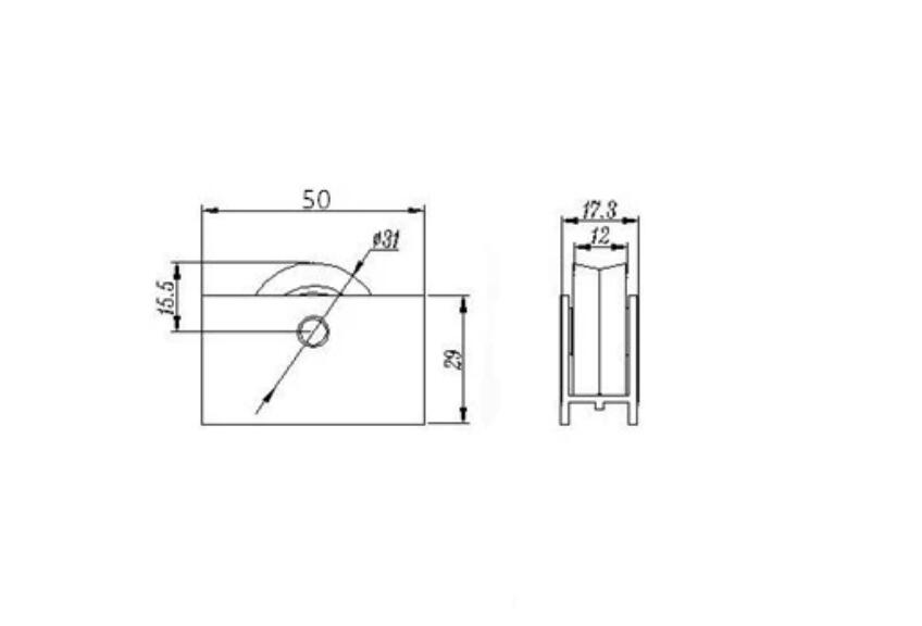 tamaño de la rueda de la ventana de aluminio deslizante