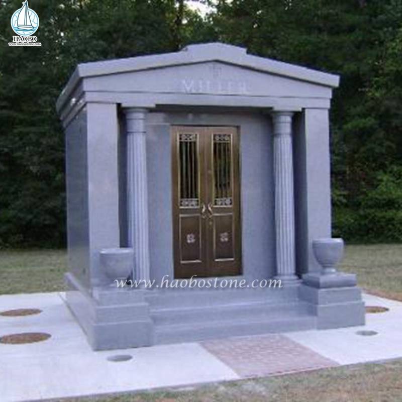 Mausoleo de cementerio de granito natural de 6 criptas de nuevo diseño
