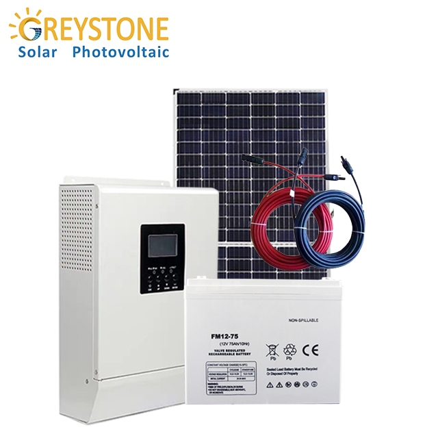 Popular sistema híbrido de energía solar de 15kw de Greystone con cargador de batería
