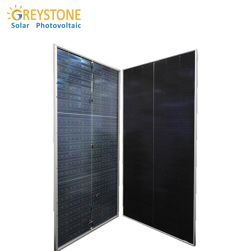 Panel solar con tejas bifacial de vidrio doble de alta potencia Greystone de 645 W
