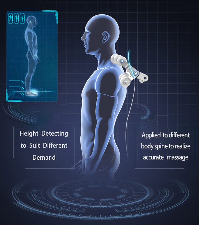 Sillón de masaje con detección automática de cuerpos