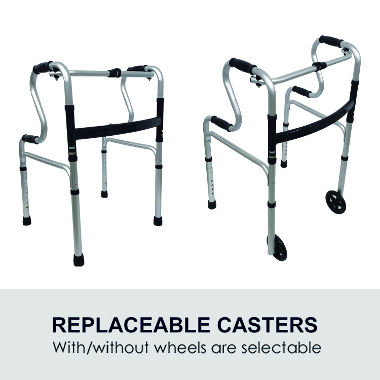 Andador con ruedas vertical ligero para discapacitados
