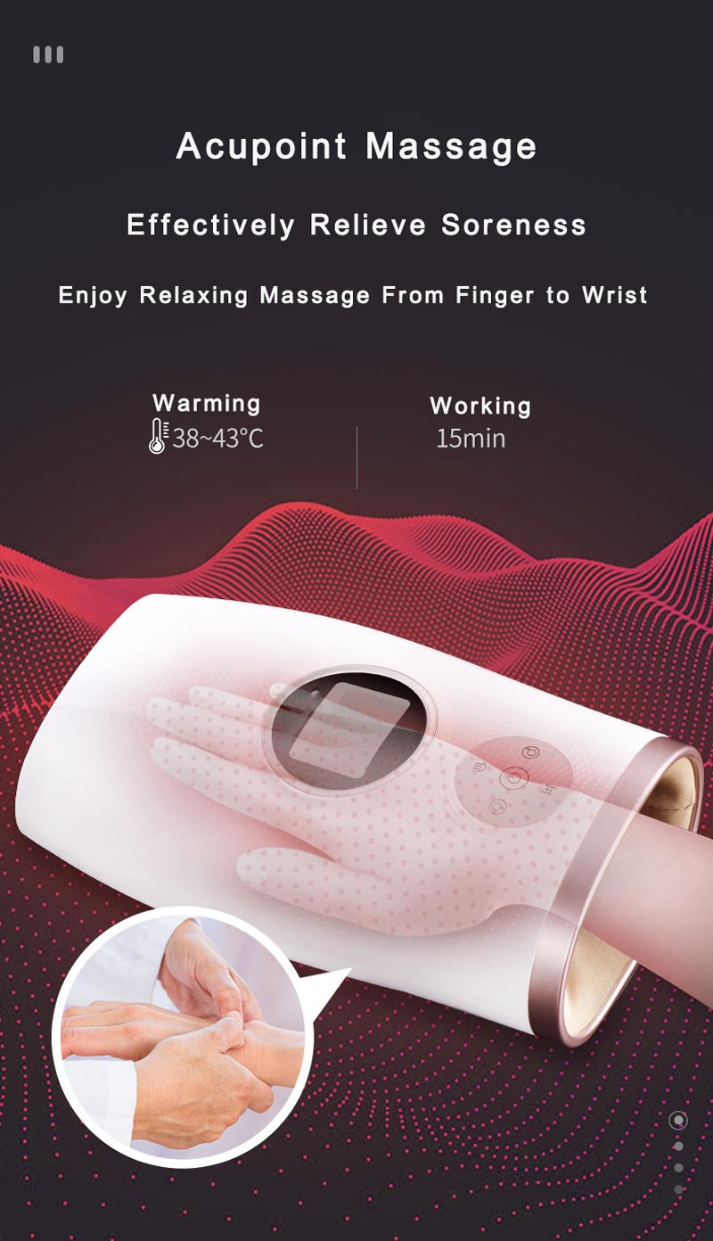 Cuidado de los dedos Acupoint Warming Hand Massagerr